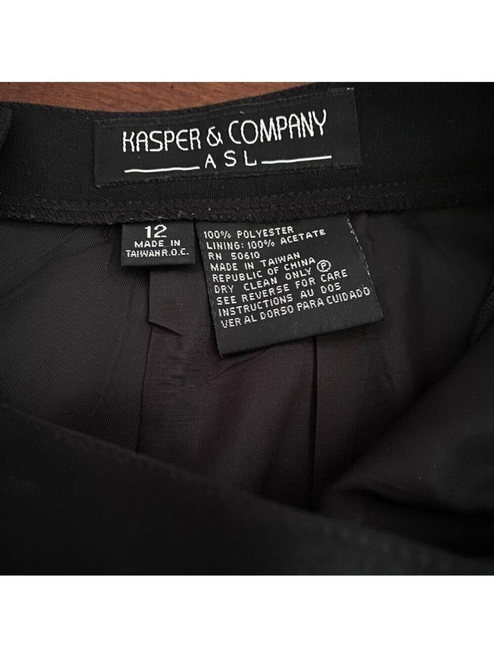 Kasper Black A-Line Skirt | Size 12 | Classic Workwear Staple - Picture 6 of 6